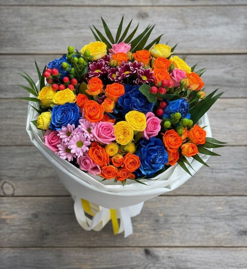 Букет цветов из: Розы и Хризантемы в Талалихино