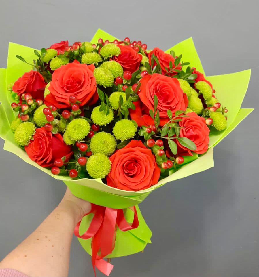 Букет цветов из: Хризантемы и Розы в Талалихино