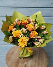 Букет цветов из:  Альстромерии и Розы #REPLACE_PRED# Талалихино