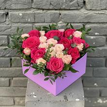 Цветочная композиция из Розы в коробке #REPLACE_PRED# Талалихино