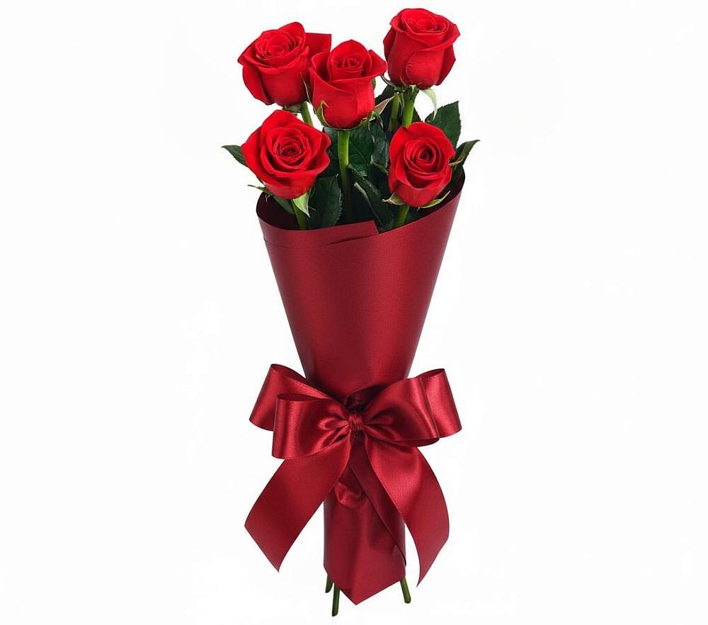 Букет 5 Красных роз Эдлесс Лав в Талалихино