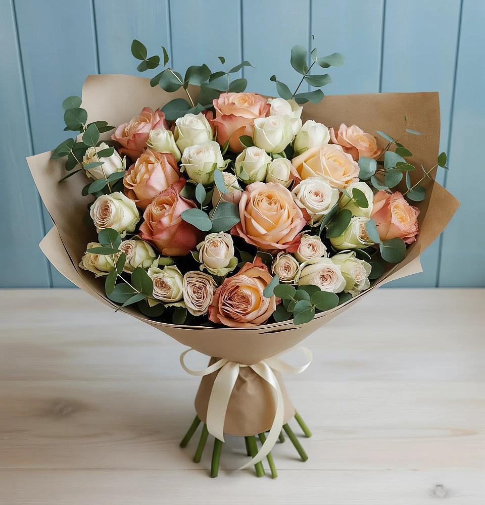 Букет цветов из: Альстромерии и Розы в Талалихино