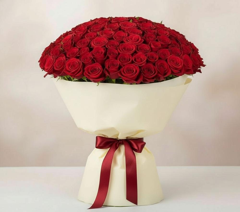 Букет 101 Красная роза Милано в Талалихино
