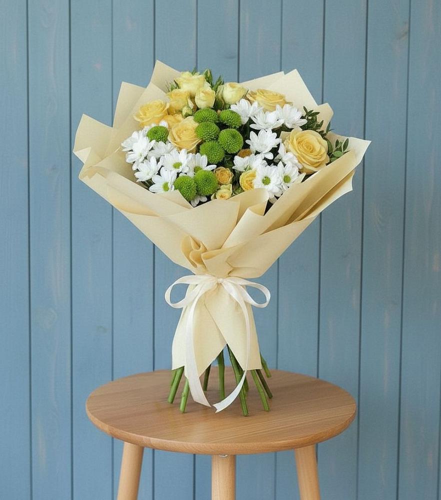 Букет цветов из: Хризантемы и Розы в Талалихино