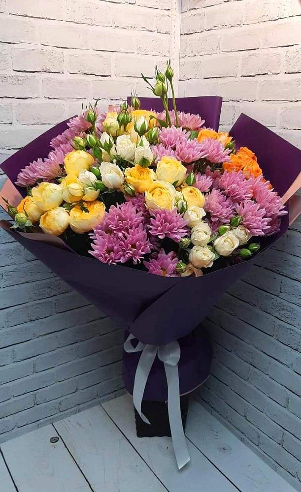 Букет цветов из: Хризантемы и Розы в Талалихино