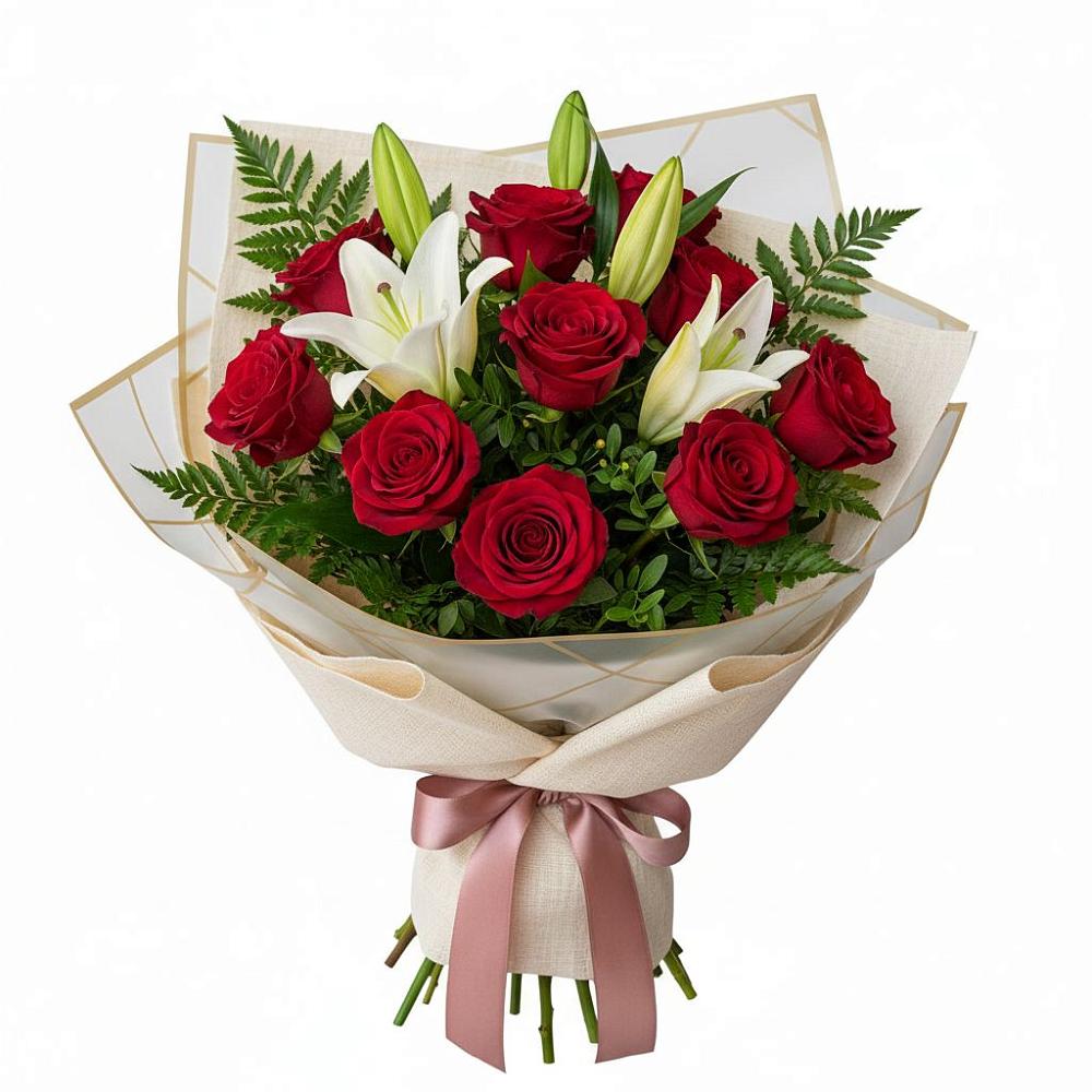 Букет цветов из: Лилии и Розы в Талалихино