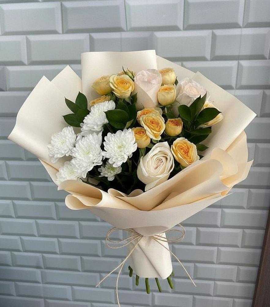 Букет цветов из: Розы и Хризантемы в Талалихино