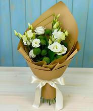 Букет цветов из:  Хризантемы и Лизиантусы #REPLACE_PRED# Талалихино