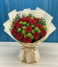 Букет цветов из:  Розы и Хризантемы #REPLACE_PRED# Талалихино