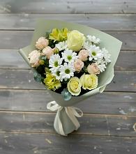 Букет цветов из:  Альстромерии, Розы и Хризантемы в Талалихино