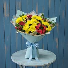 Букет цветов из:  Альстромерии и Хризантемы в Талалихино