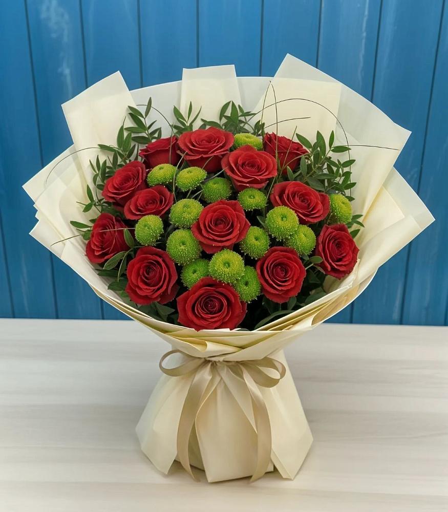 Букет цветов из: Розы и Хризантемы в Талалихино